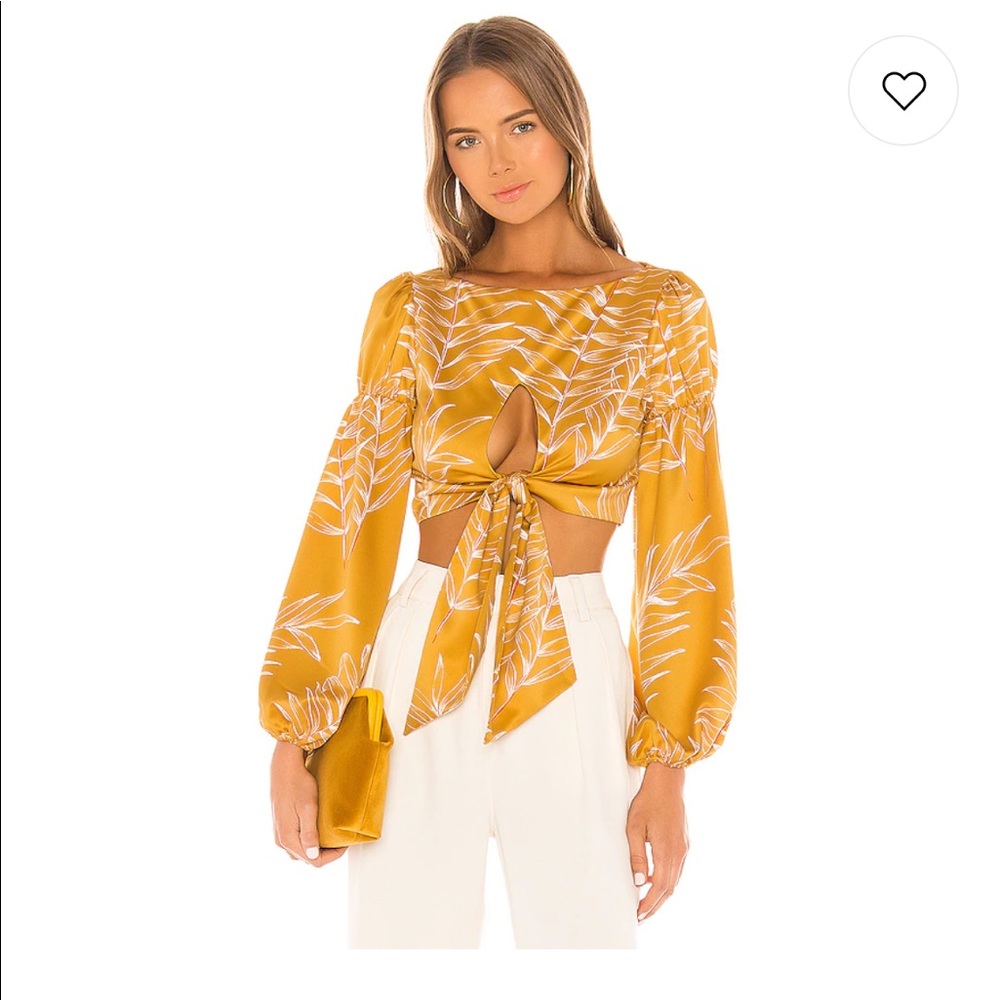 Camila Coelho Gold Tropical Top